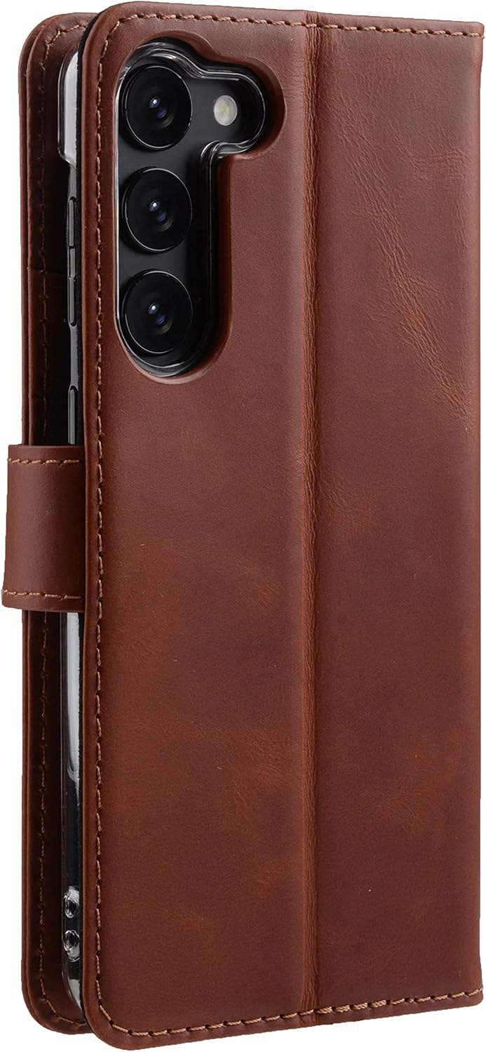 STILGUT Talis kompatibel mit Samsung Galaxy S23 Plus Hülle mit Kartenfach aus Leder, Wallet Case, Le