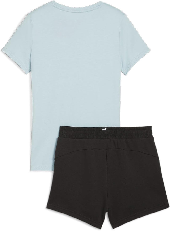 PUMA Mädchen Logo Tee & Shorts Set G Trainingsanzug 128 Turquoise Surf, 128 Turquoise Surf