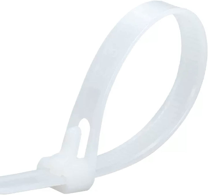 Kabelbinder wiederverschliessbar Weiss 300 mm × 7,6 mm 100 Stück UV-Beständig Stark Gross Nylon Kuns