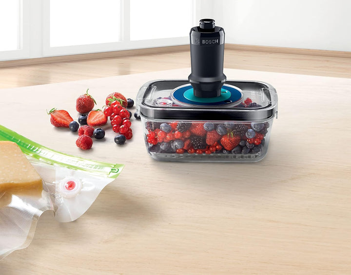 Bosch Vakuum-Frischhalteset MSZV6FS1, Vakuumpumpe, 1,0l Tritan Vakuum-Frischhaltedose, 3 Vakuum-Fris