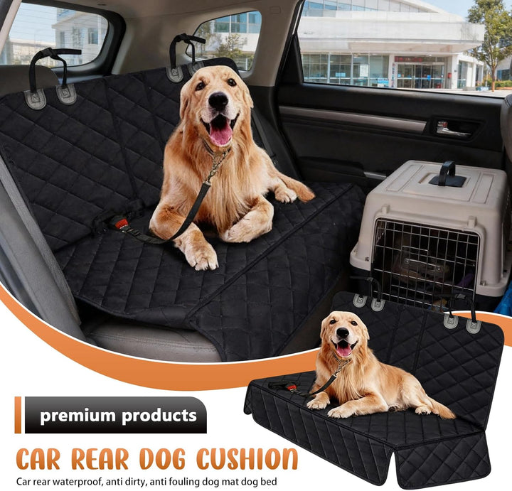 Hundedecke Auto Rückbank, 135x120cm Wasserdicht Kratzfest rutschfest Autoschondecke Hund Rücksitz mi