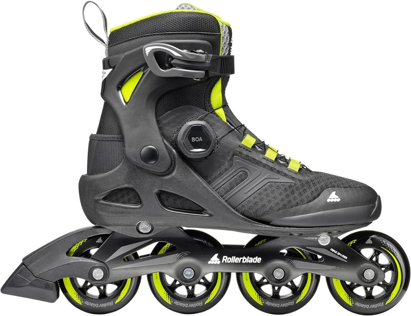 Rollerblade Herren Macroblade 84 Boa Inline-Skates EU: 40.5/41 (UK: 7-7.5 / US: 8-8.5) SCHWARZ/LIME,