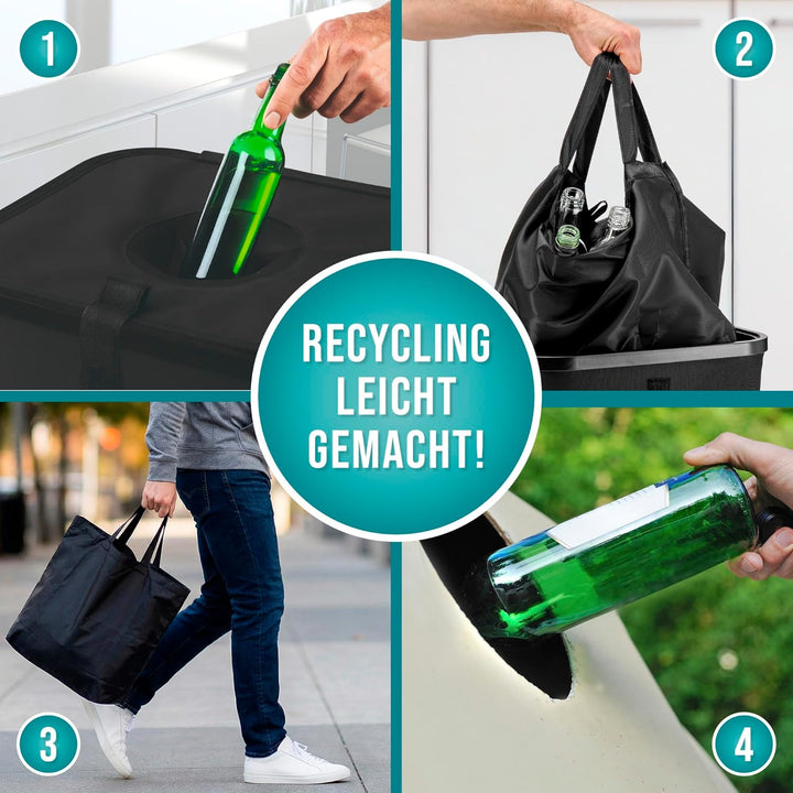 EASYmaxx Pfandflaschen Sammelbehälter 100 Liter, 25kg Gesamtlast | Flaschen Aufbewahrung + Antiglasb