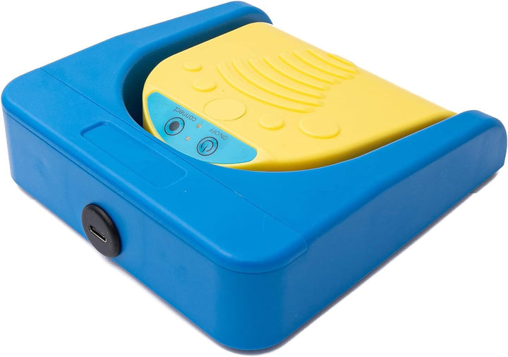 System-S Bluetooth Fusspedal kabellos mit USB 3.1 Typ C Anschluss für PC Hotkeys Blau Gelb