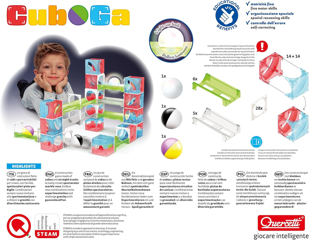 Quercetti Cuboga Kreative und Lernbahn für Kinder ab 3 Jahren