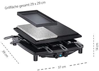 Steba Premium Raclette RC 4 Plus Deluxe | Made IN Germany | Antihaft-Druckguss-Grillplatte | Naturst