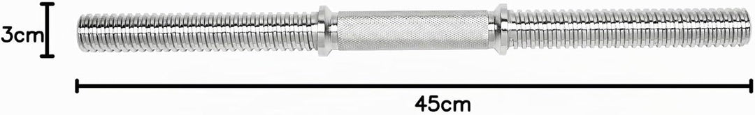 Bad Company Chrom Kurzhantelstange mit Gewinde-Auflageflächen inkl. Sternverschlüssen 30/31 mm I Kur