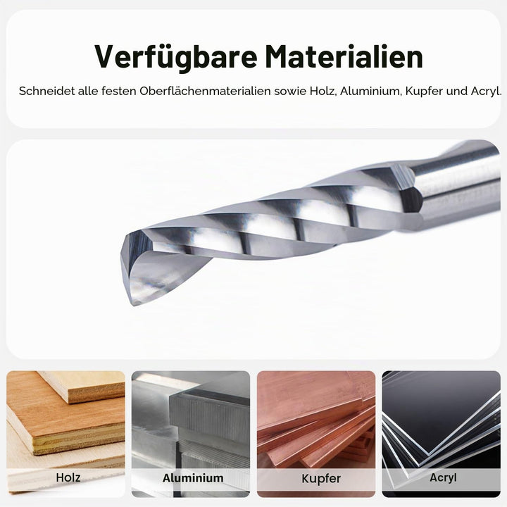 SpeTool Alu Fräser 6mm Schaft Fräser Aluminium Einschneider 22mm Schnittlänge VHM Schaftfräser CNC H