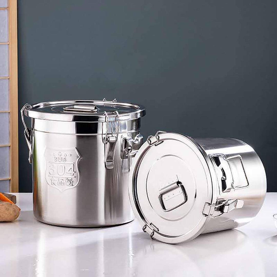 304 Edelstahl GetreidebehäLter Metall Kitchen Reis ÖL Storage Bucket Luftdichter Kanister Lebensmitt