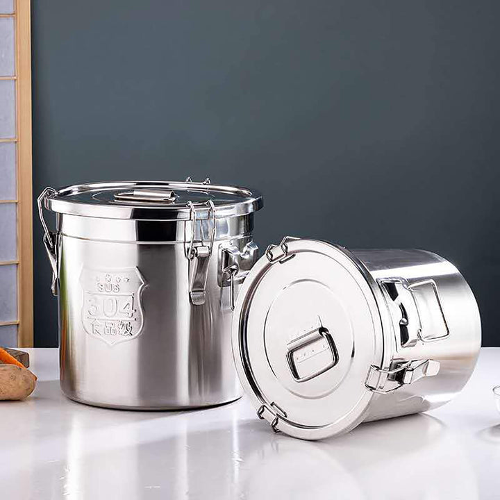 304 Edelstahl GetreidebehäLter Metall Kitchen Reis ÖL Storage Bucket Luftdichter Kanister Lebensmitt