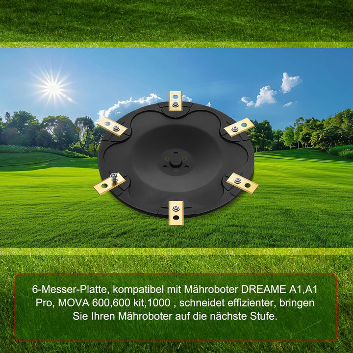 [AUFRÜSTUNG] Messerteller + 6 Stück Klingen Kompatibel mit DREAME | MOVA Mähroboter Messerscheibe Ra