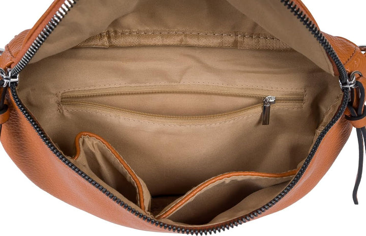 styleBREAKER Damen Halbmond Crossbody Schultertaschen Set 2-Teilig, Schultergurt mit Zick-Zack Raute