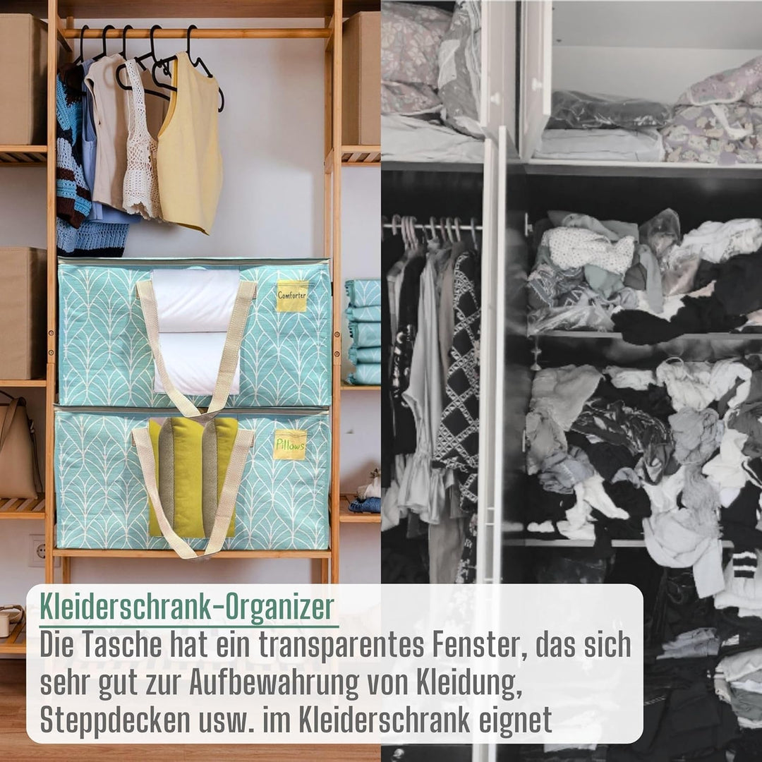 VENO Umzugstaschen 6 Stück Aufbewahrungstasche mit Griffe und Reissverschlüssen, Kleideraufbewahrung