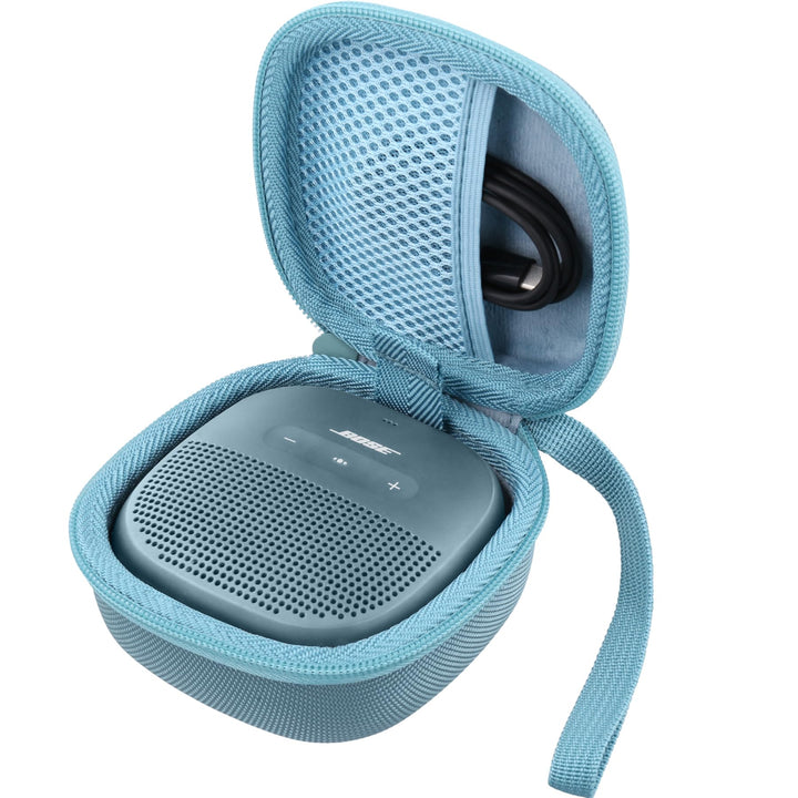 Aenllosi Hart Tasche Hülle für Bose SoundLink Micro Bluetooth Lautsprecher, Nur Tasche (SteinBlau),