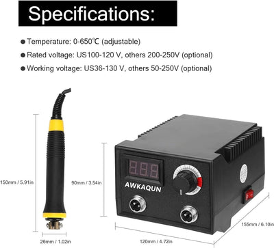 100W Pyrographie Maschine, 0-750°C einstellbare Temperaturregelung, mit Stiftköpfen der Heizungs 20