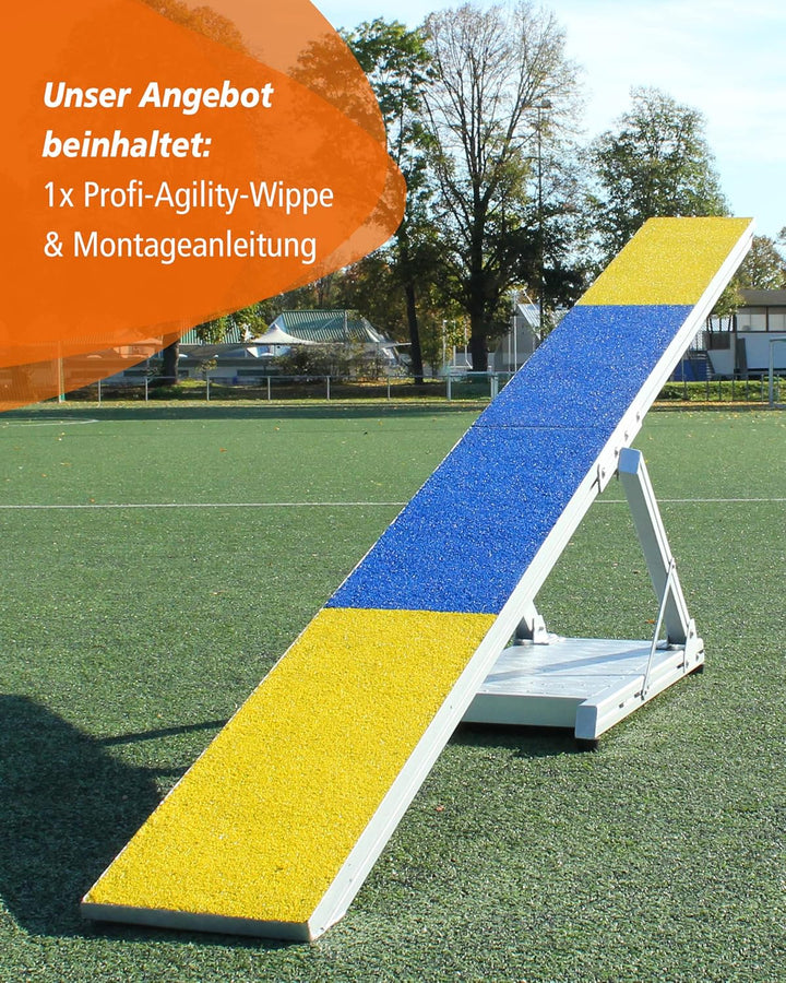 Agility-Wippe – FCI-konform – mit gummierter Lauffläche & Höhenverstellung – für sicheres Hundetrain