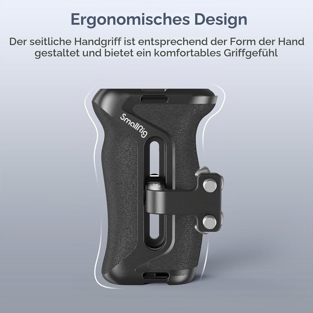 SMALLRIG 1/4" Seitengriff für Kamerakäfige, Aluminium Side Handle mit integriertem 1/4"-20 Gewindelo
