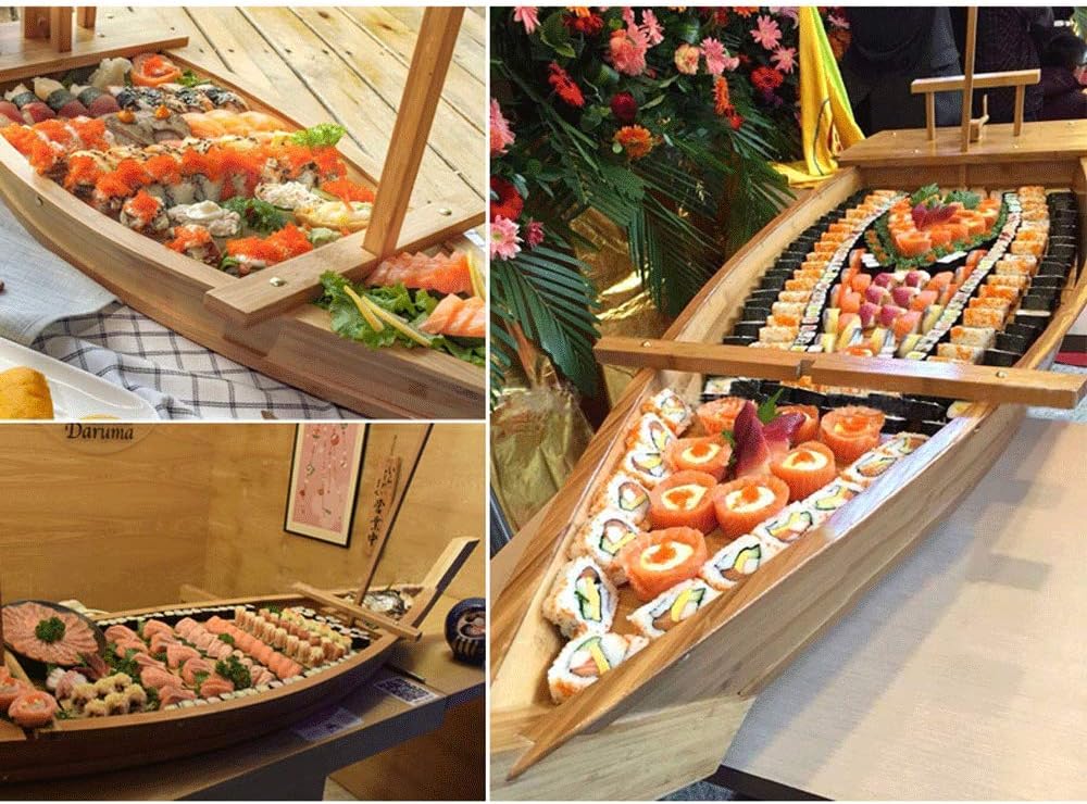 WINAKUI Sushi-Serviertablett aus Holz, 71 cm, Sushi-Teller für Restaurant oder Zuhause, grosses Sush