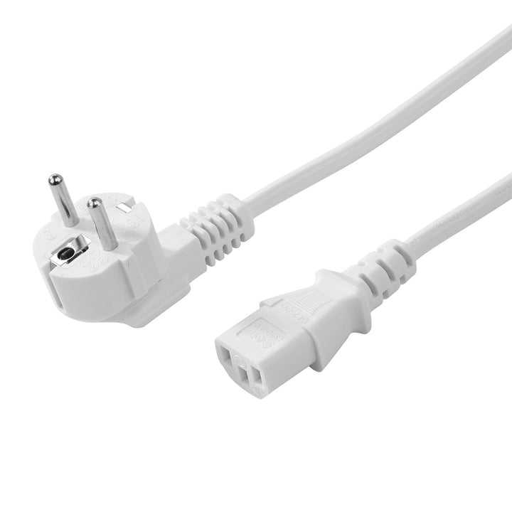 TPFNet 5er Pack Netzkabel Kaltgerätekabel Abgewinkelt Stromkabel mit Schutzkontakt - 5m, Weiss