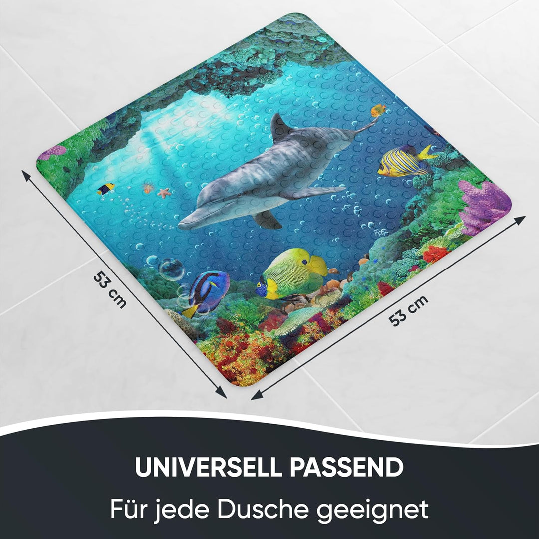 Sanilo Badematte 53 x 53 cm, rutschfeste Duschmatte für Dusche und Badewanne, Antirutschmatte maschi