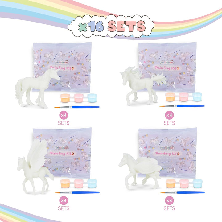 BONNYCO Einhorn Geschenke für Mädchen, Malset 16 Stück Einhorn Mitgebsel Kindergeburtstag Gastgesche