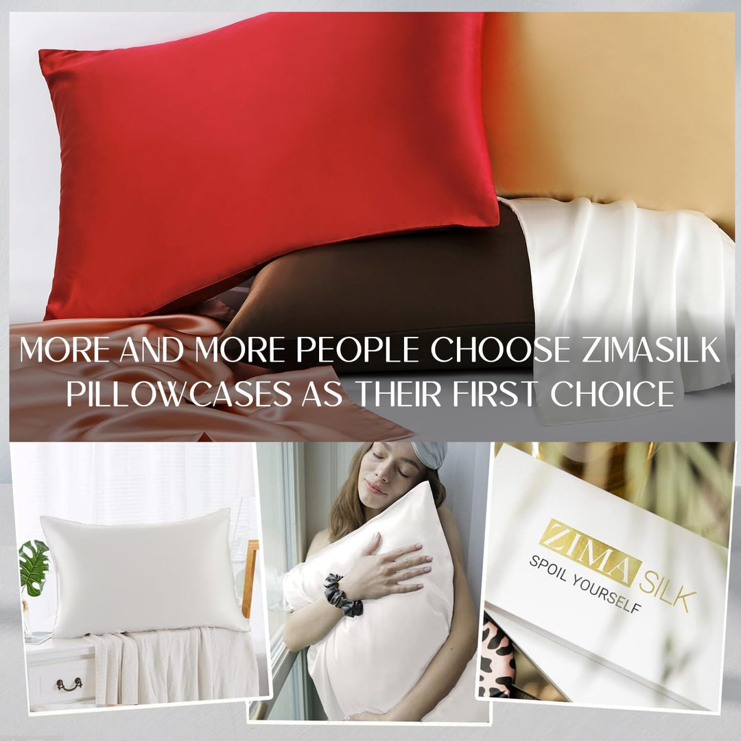 ZIMASILK Kissenbezug, 100% Mulberry-Seide, 19 Momme Seide, für Haut und Haar, auf beiden Seiten, 1 S