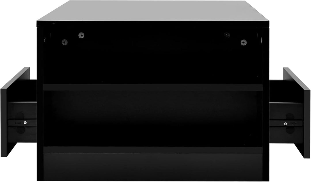 Merax DE_WF283904SAA_ZYP Moderner Couchtisch Hochglanz Mit Led, Beistelltische fürs Wohnzimmer, Wohn