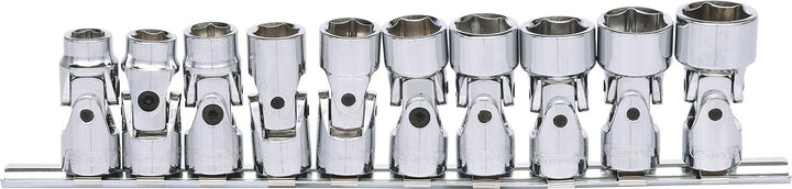 KS Tools 911.3840 3/8" CHROMEplus Sechskant-Stecknuss-Satz mit Gelenk, 10-tlg.10-19mm