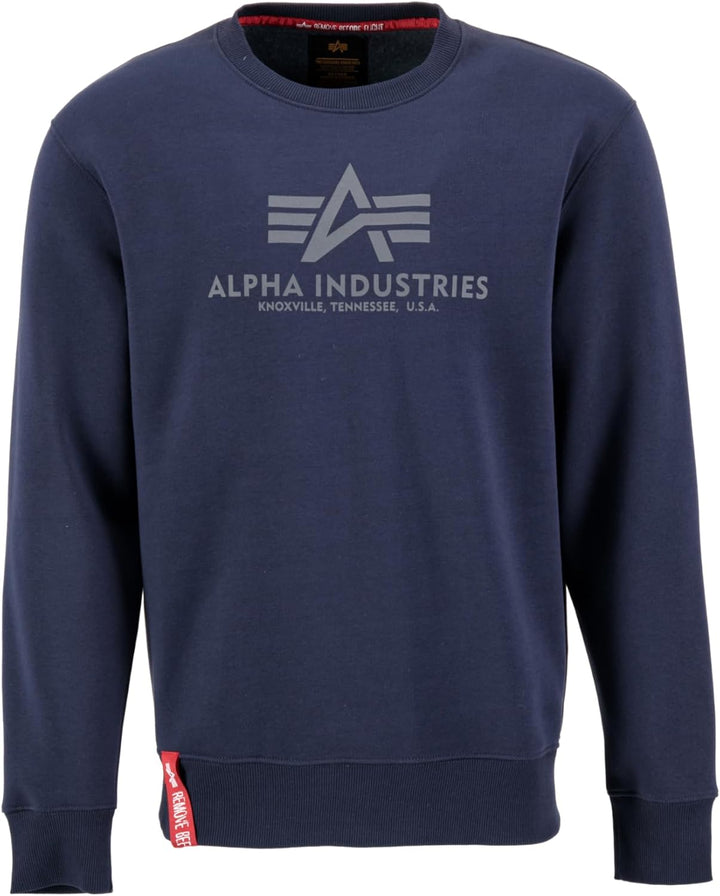 ALPHA INDUSTRIES Herren Basic Sweater Sweatshirt für Herren Sweatshirt (1er Pack) XS Navy, XS Navy