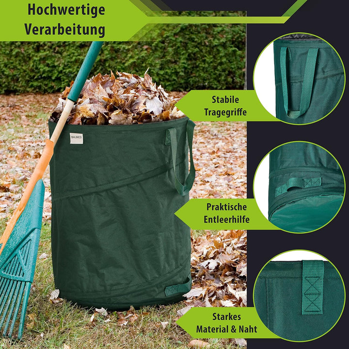 1x 170 Liter Pop-Up Gartenabfallsack Grün selbstaufstellend &amp; stabil | Laubsack | Gartensack | Garte