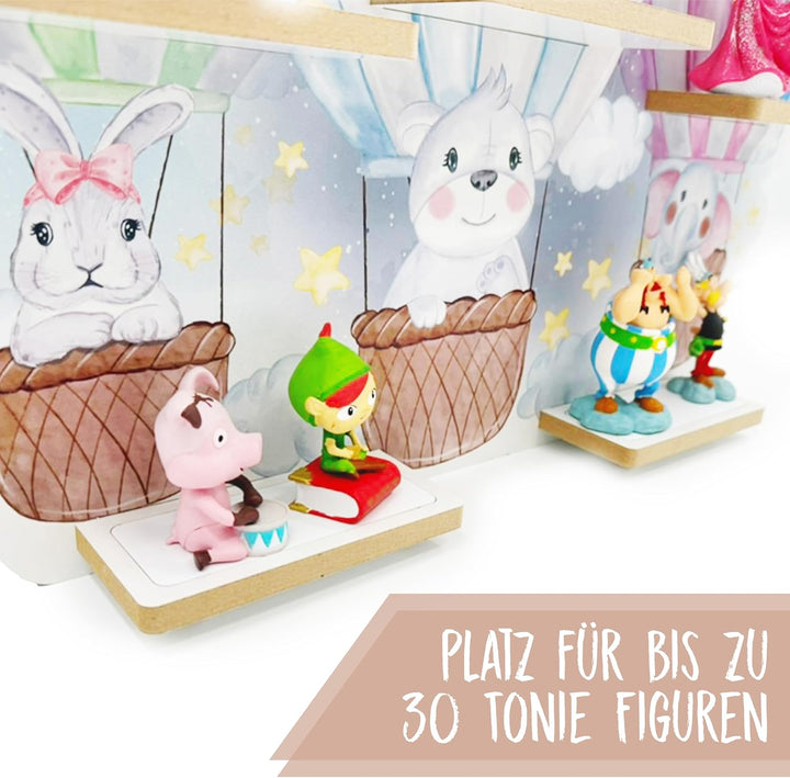 Smagnon Regal für die Toniebox und Tonie Figuren Motiv Ballon-Familie Kinderspielzeug (XXL Nebenrega