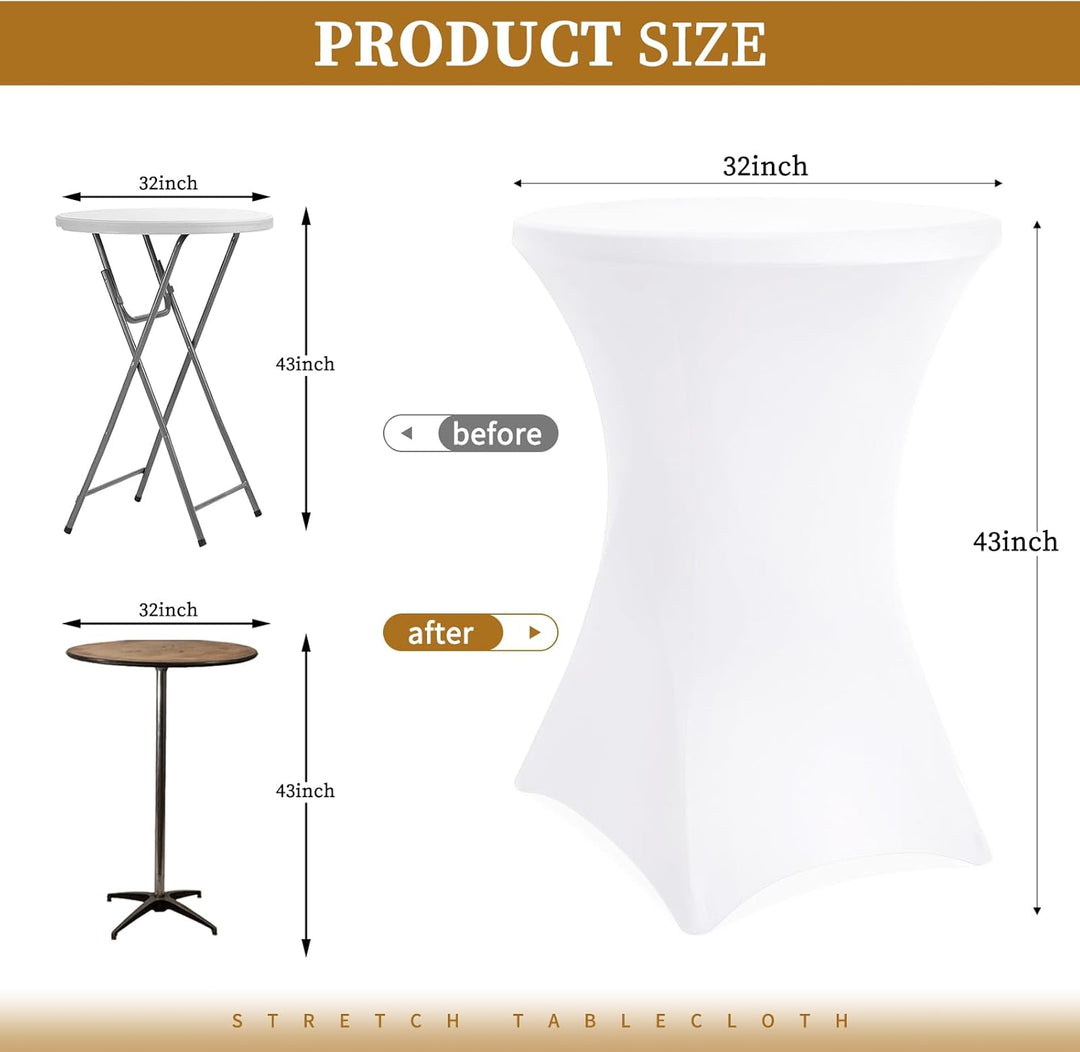 Showgeous 3 Packungen Stretch Stehtisch Husse für Bistrotisch Ø 80-85 cm Cocktail Tisch-Überzug Huss