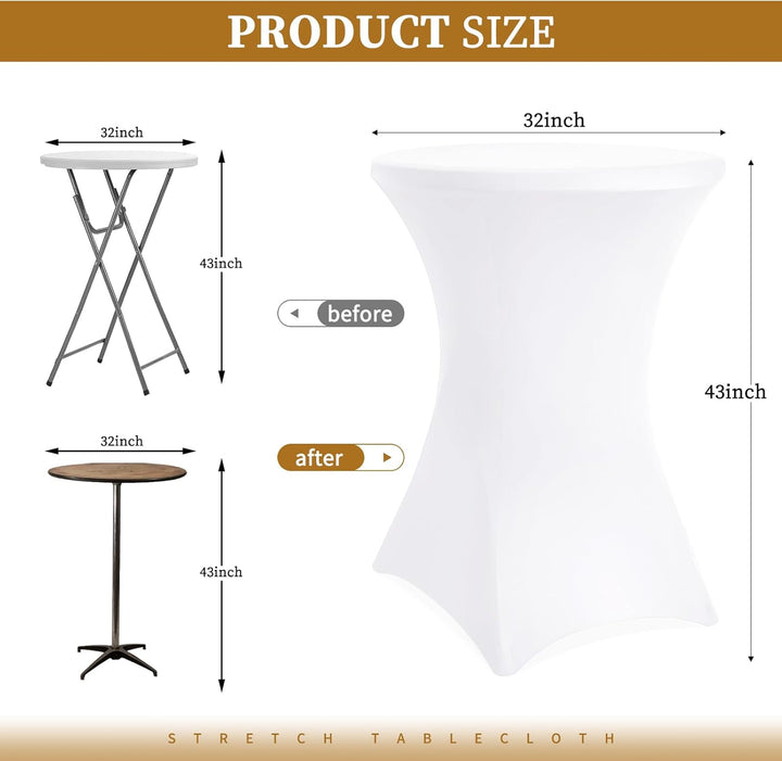 Showgeous 3 Packungen Stretch Stehtisch Husse für Bistrotisch Ø 80-85 cm Cocktail Tisch-Überzug Huss