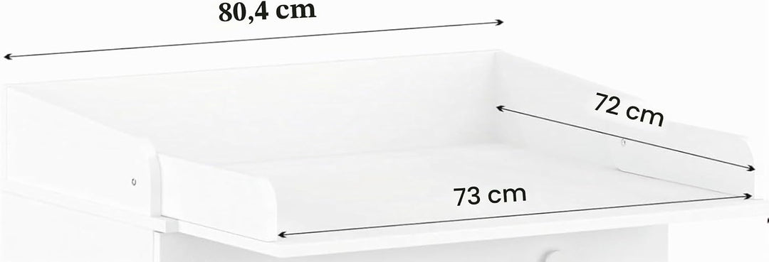 Shefa Kids Wickelkommode 830 Weiss, Wickeltisch mit Stauraum für Babyzimmer, Baby Kommode Basic Line