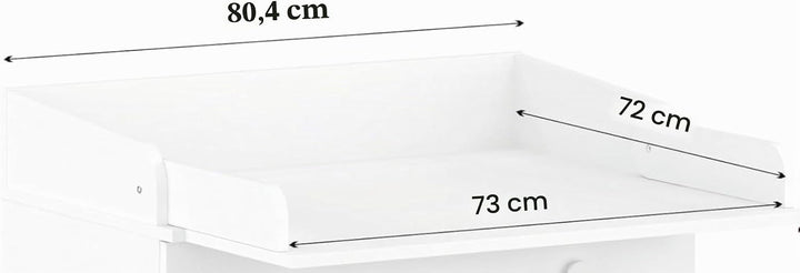 Shefa Kids Wickelkommode 830 Weiss, Wickeltisch mit Stauraum für Babyzimmer, Baby Kommode Basic Line
