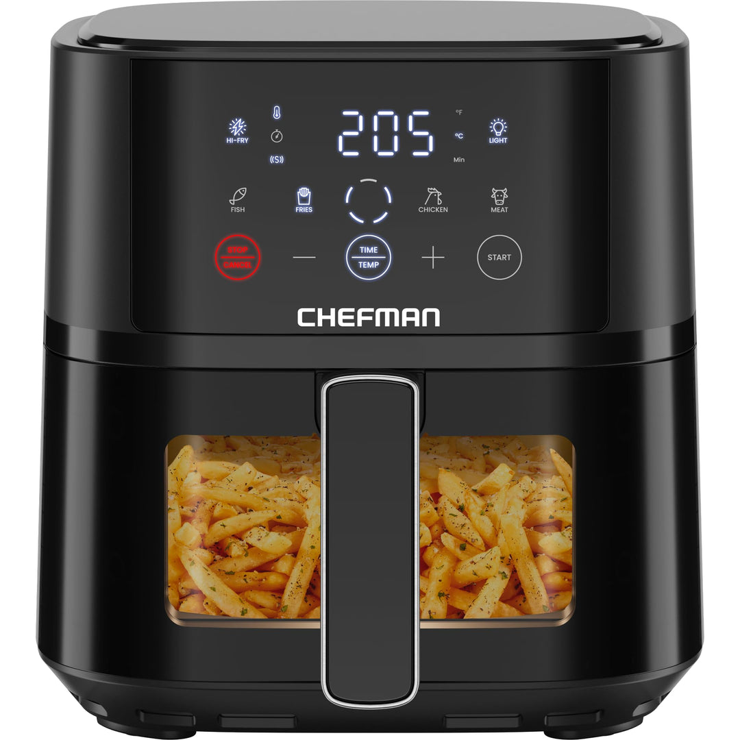 Chefman Heissluftfritteuse - 3,75 l kompakte Heissluftfritteuse für schnelle Mahlzeiten, mit Hi-Fry