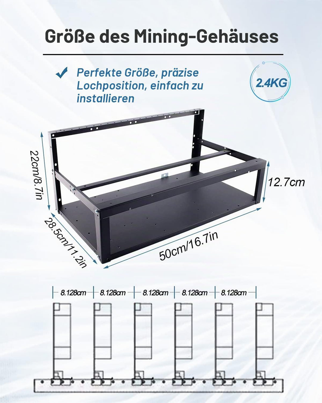 Mining Rig Frame Case 6 Gpu, Mining Rig Frame mit Antistatikstreifen, Open Air PC Case für ATX/Btx/F
