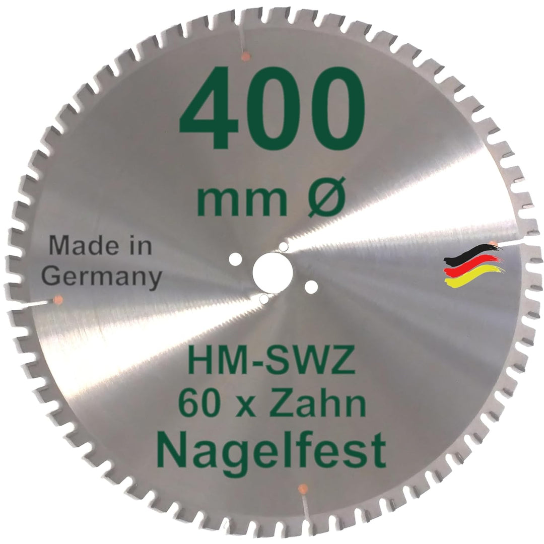 HM Kreissägeblatt 400 x 30 Z= 60 SWZ SUPER nagelfest Sägeblatt 400mm für Bauholz Naturholz Brennholz