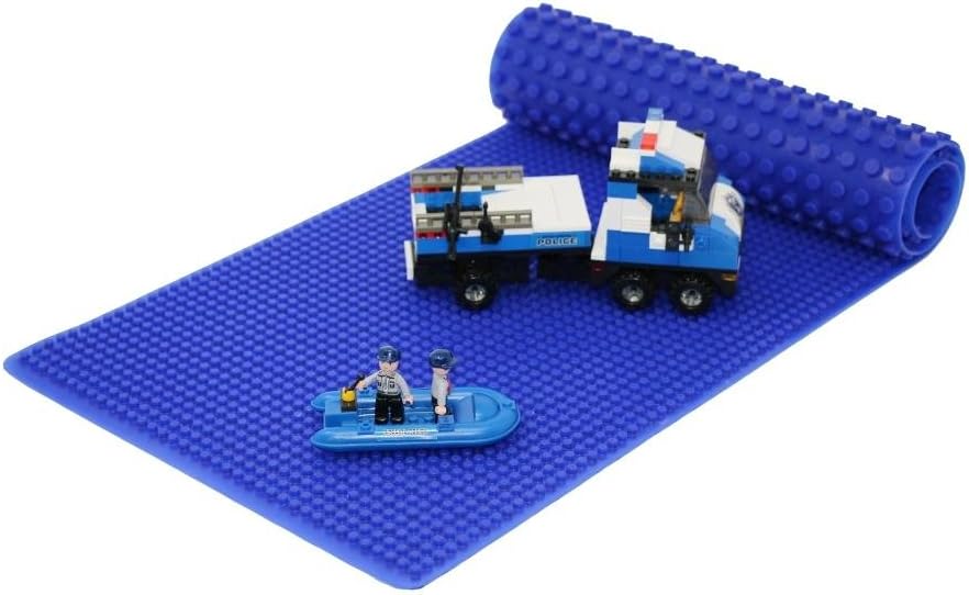 Beslo Hochwertige Baustein Matte aus Silikon I Doppelseitige Bauplatte Gross I Rollbare, Wasserfeste