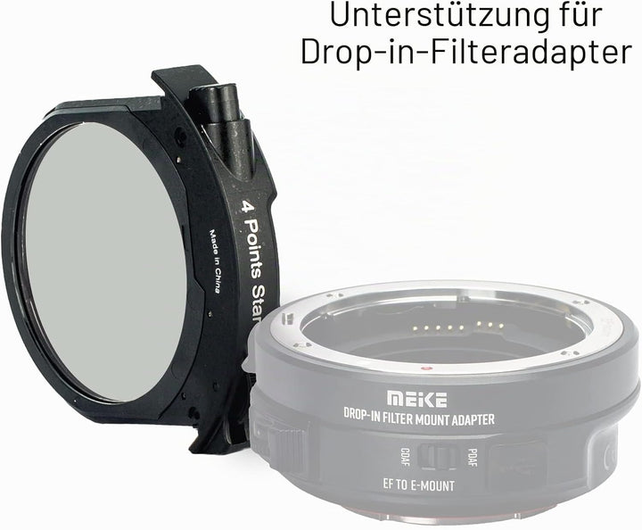 Meike 4 Points Star Drop-in Filter für Canon und Meike Drop-in Filter Mount Adapter Serie MK-EFTR-4P