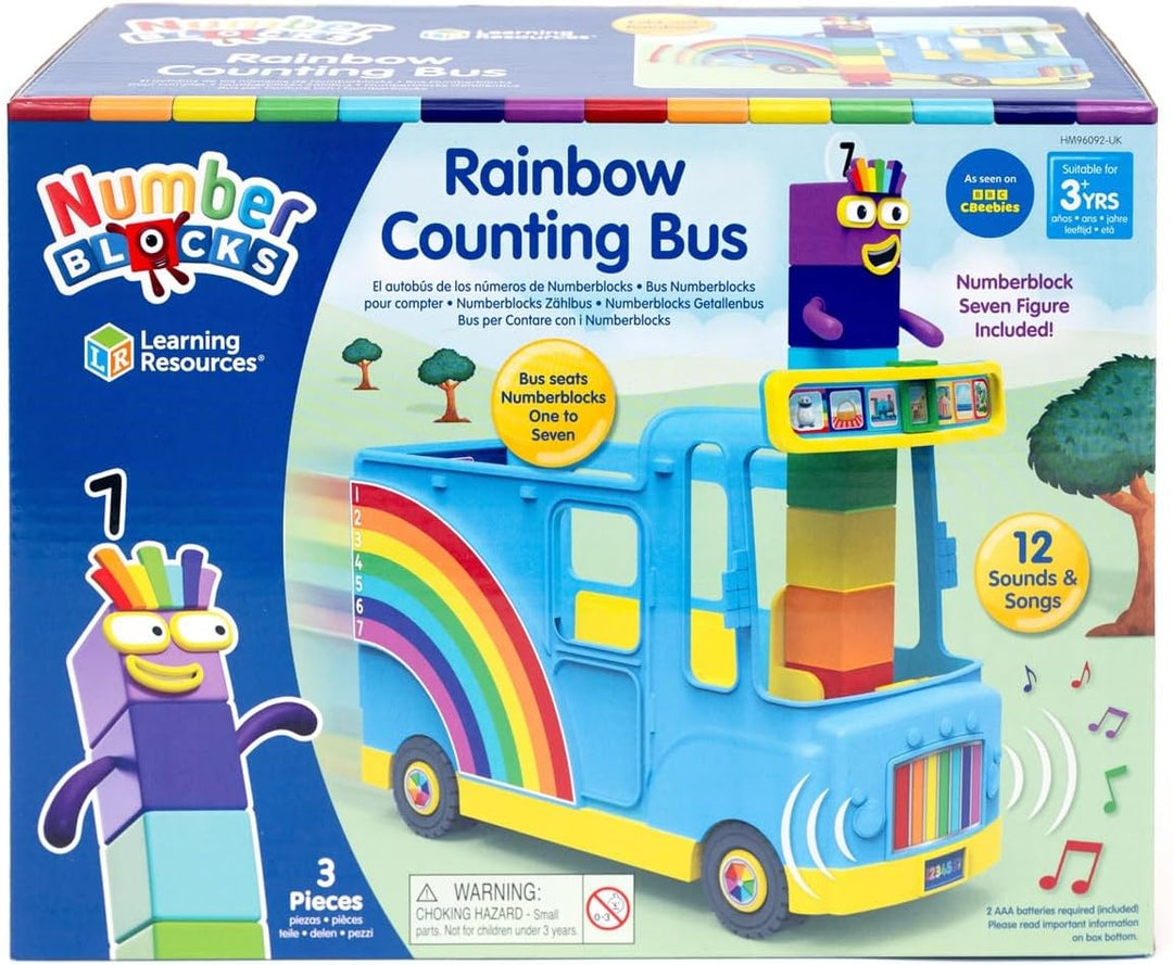 Learning Resources Numberblocks Regenbogen-Zählbus, ab 3 Jahren, interaktives Ziffernblock-Bus-Spiel