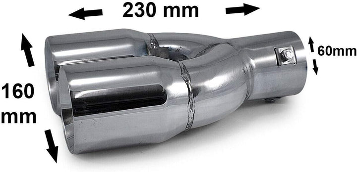 Doppel Auspuffblende Endrohr Auspuff Universell Schalldampf Doppelendrohr Sport Sportauspuff Blende