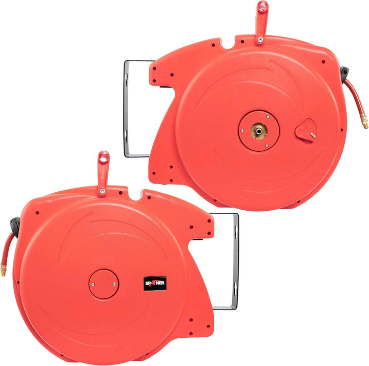 Grafner 20m Druckluftschlauch Aufroller automatisch, 1/4" Anschluss, incl. 180° schwenkbarem Wandsch