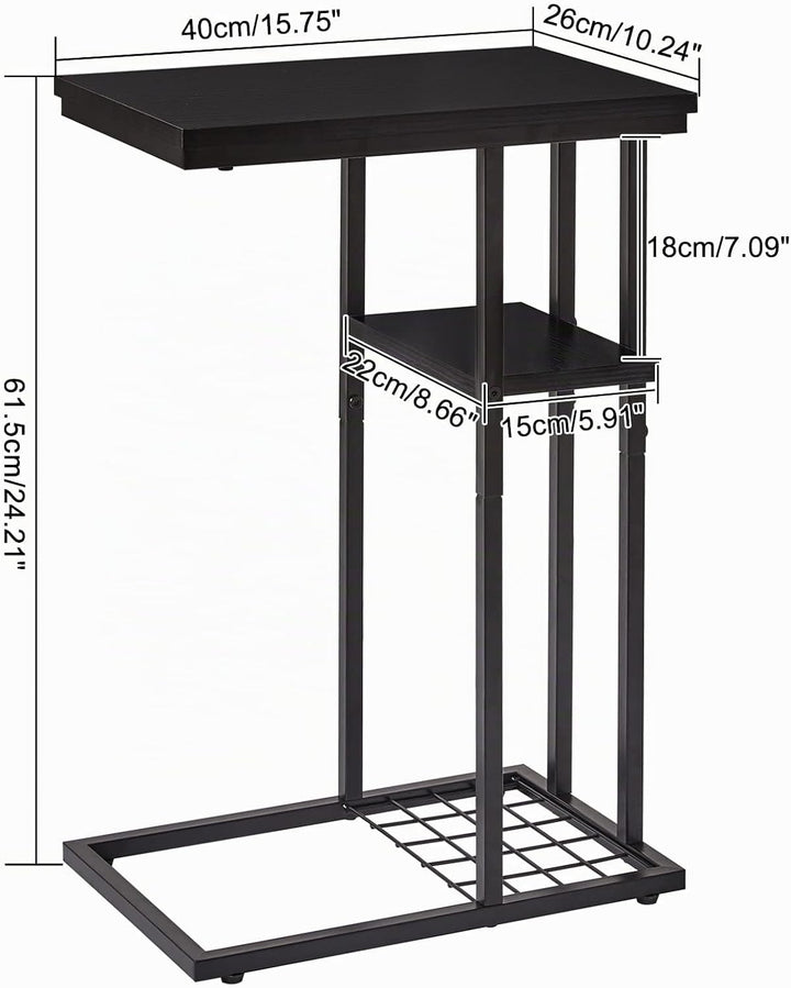 YMYNY Beistelltisch Kaffeetisch C-Form, Eleganter Kleiner Sofatisch, Industrie-Design, Sofatisch 40