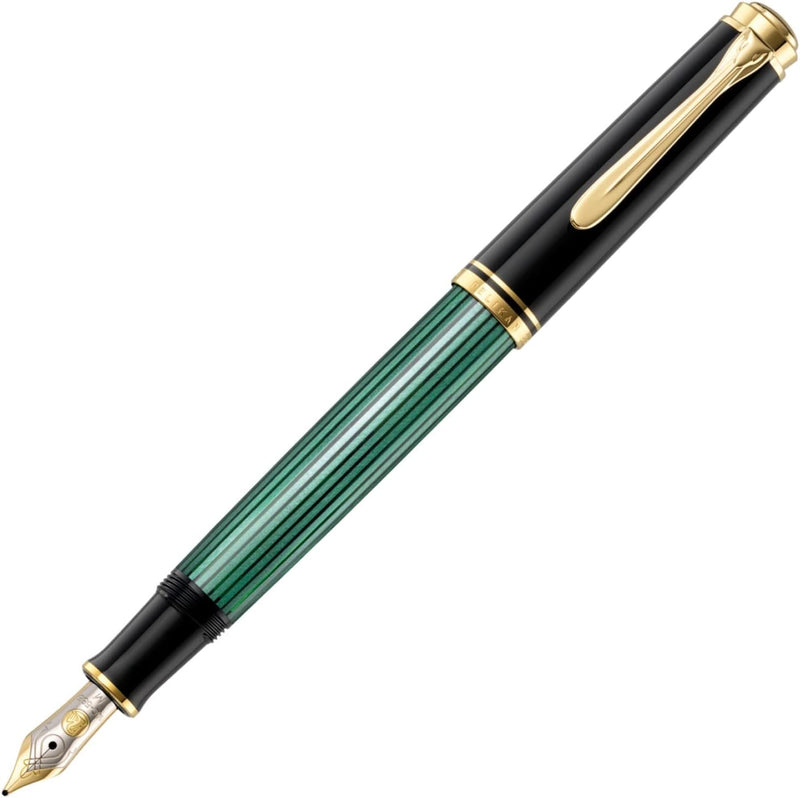 Pelikan Premium M400 Füllfederhalter, B Farbe Plume schwarz/grün, schwarz/grün