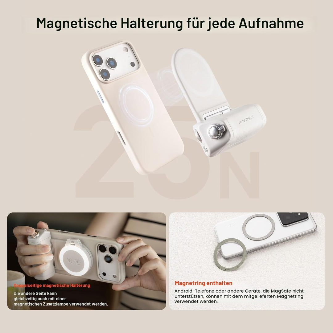 PGYTECH MagCam 2 Smartphone-Griff, 3-in-1 Modular-Kit, Bluetooth-Fernbedienung & Ladegriff & MagSafe