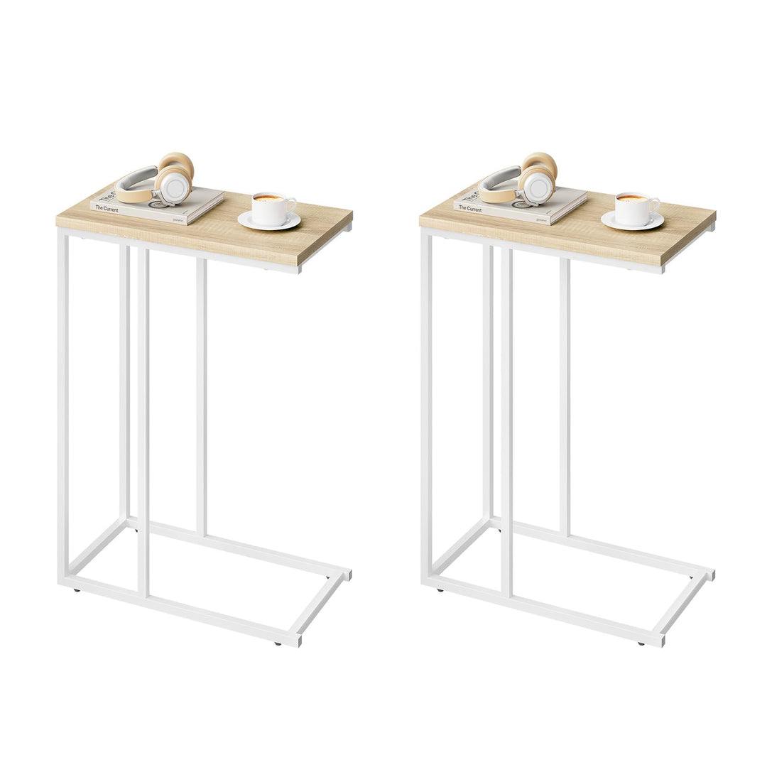 WOLTU Beistelltisch 2er Set Kaffeetisch Couchtisch Sofatisch Nachttisch Betttisch Laptoptisch, Geste