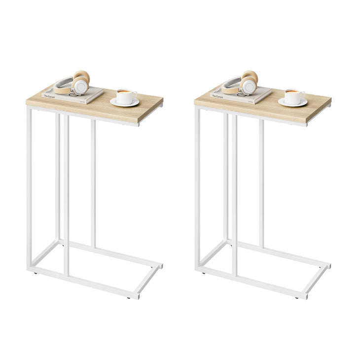 WOLTU Beistelltisch 2er Set Kaffeetisch Couchtisch Sofatisch Nachttisch Betttisch Laptoptisch, Geste