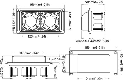 Vent Fan Abluftgebläse, Seitlicher Abluftventilator 12V 25W Caravan Vent Fan für RV Caravan Wohnmobi