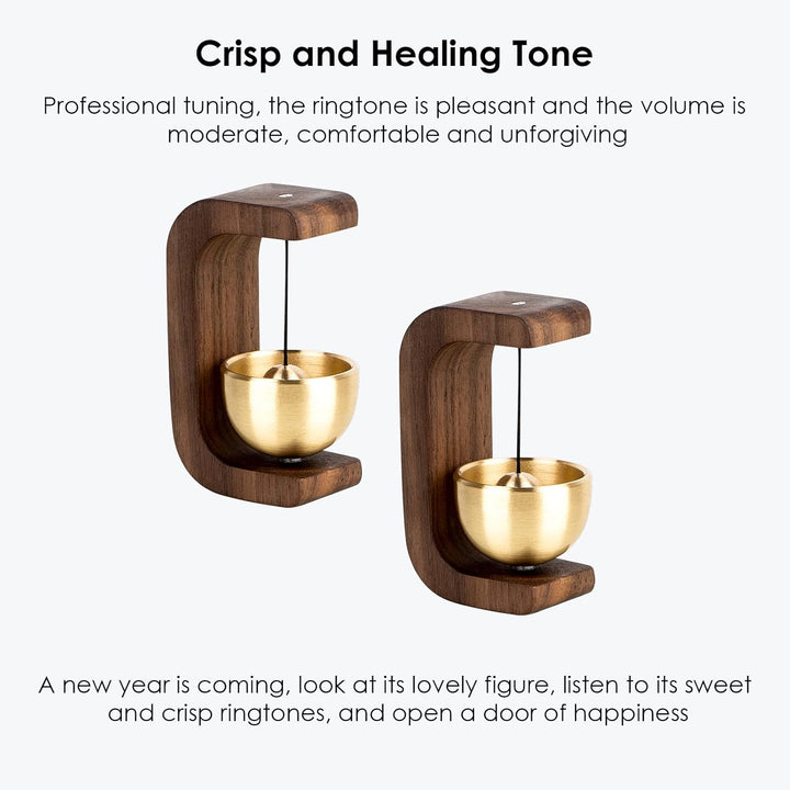 Goldene dekorative Shopkeepers Glocke für Türöffnung – magnetische Holz-Türklingel mit Messingglocke